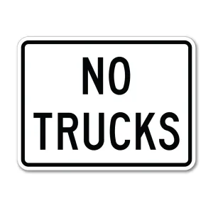 No Trucks Text Rectangle Sign